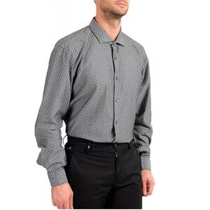 Hugo Boss Men's Slim Fit Geometric Print Casual Shirt